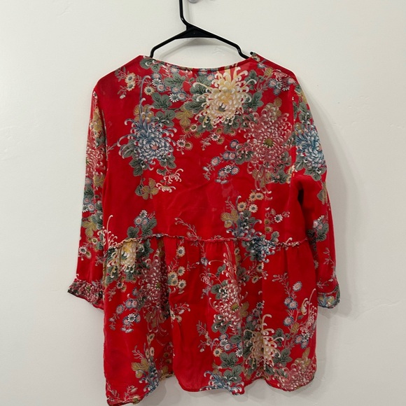 Tianello floral Print Blouse size Large - Picture 2 of 12